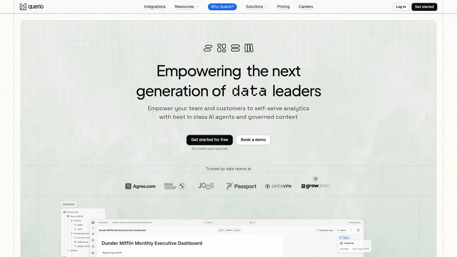 Screenshot from https://www.querio.ai