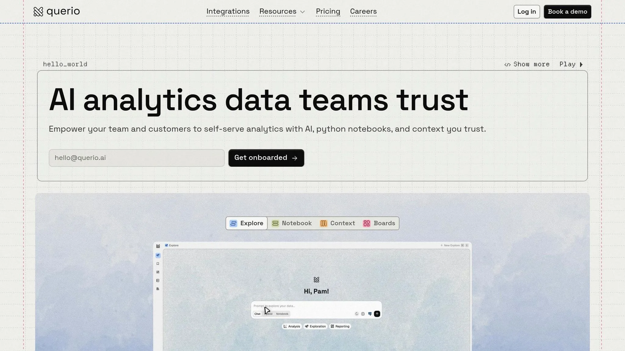Querio AI Analytics Workspace