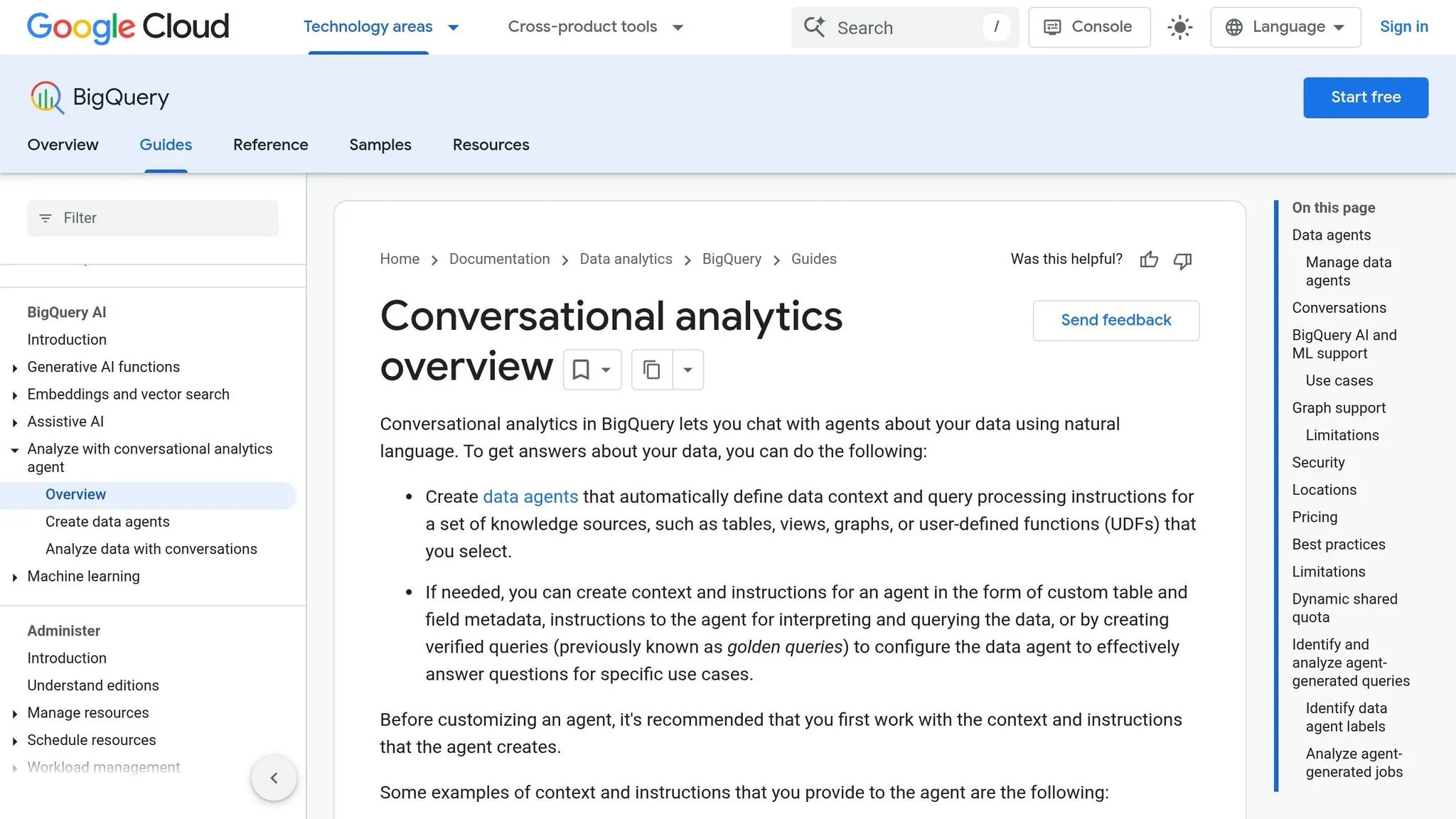 BigQuery Conversational Analytics