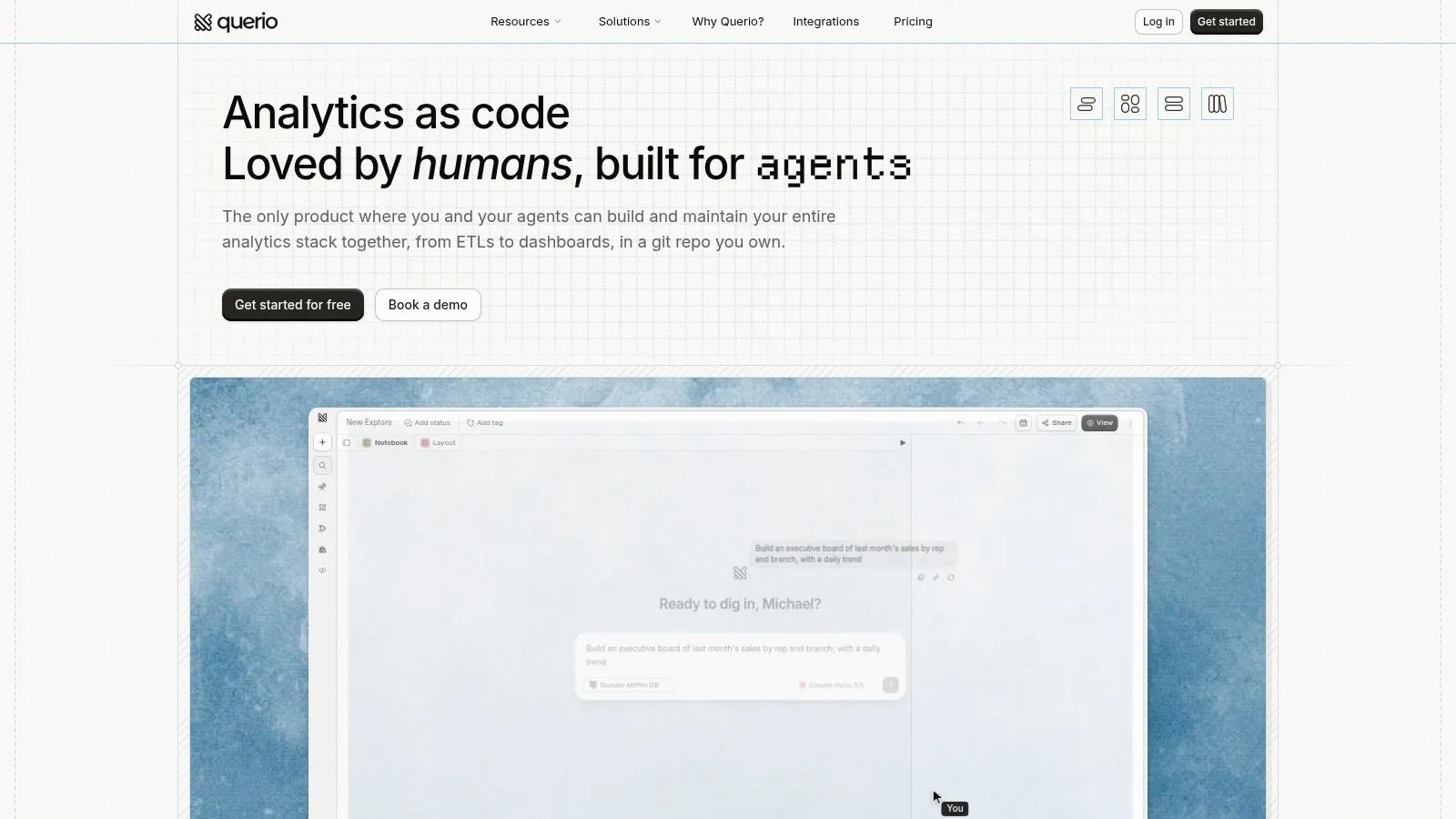 Screenshot from https://www.querio.ai