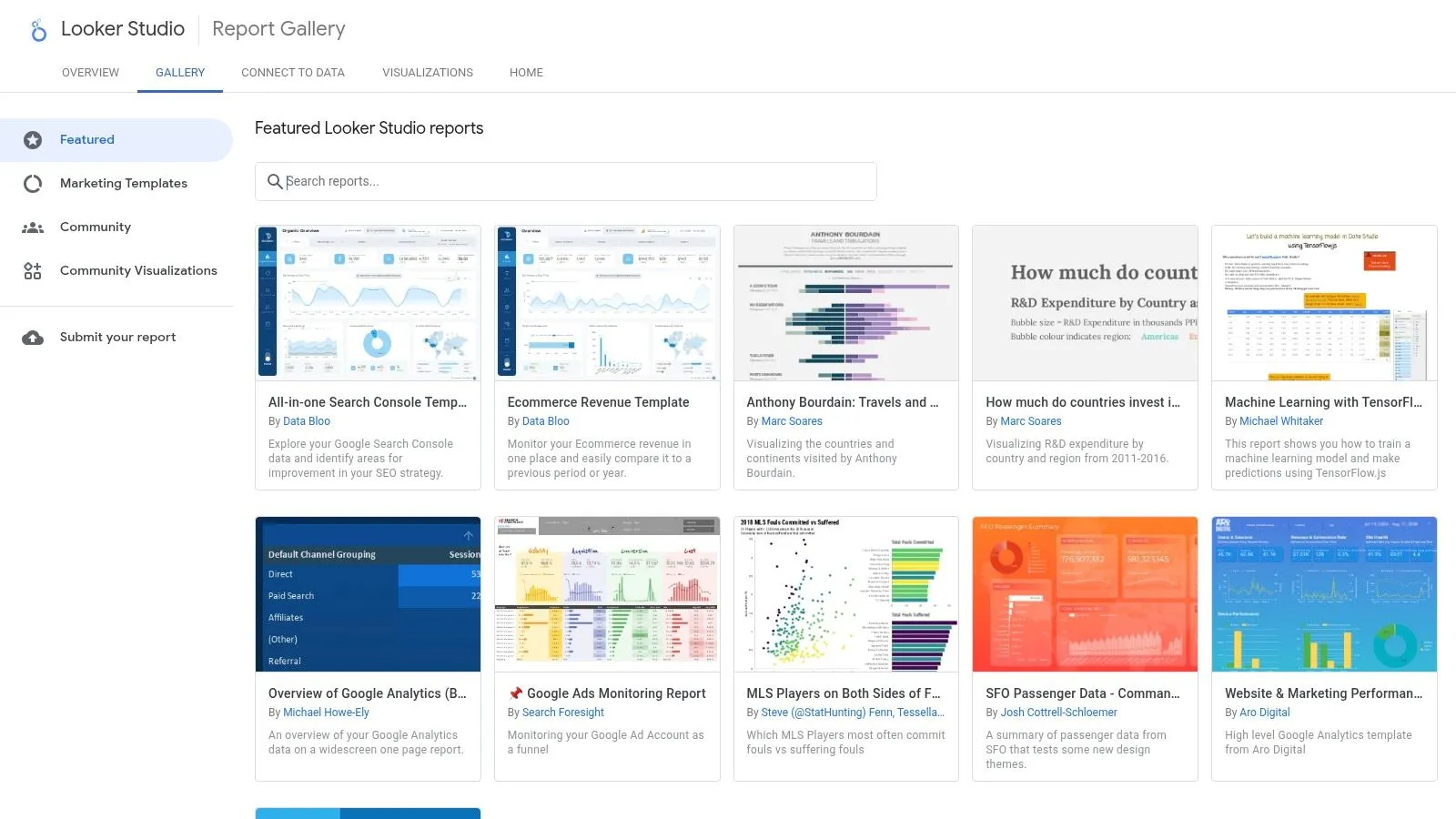 Looker Studio Report & Template Gallery