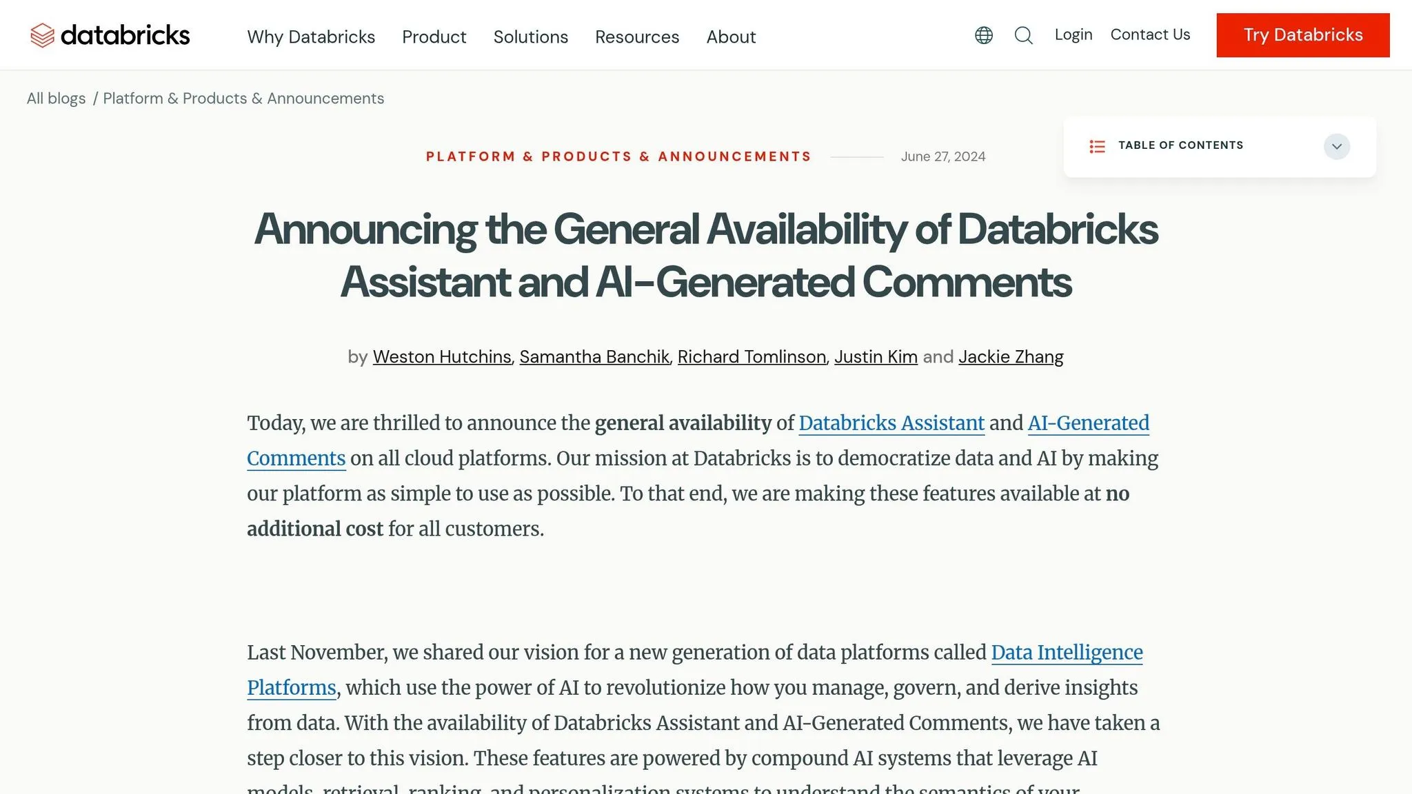 Databricks Assistant