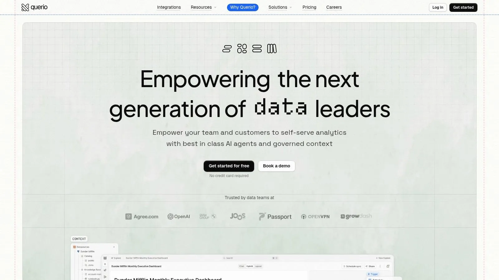 Screenshot from https://www.querio.ai