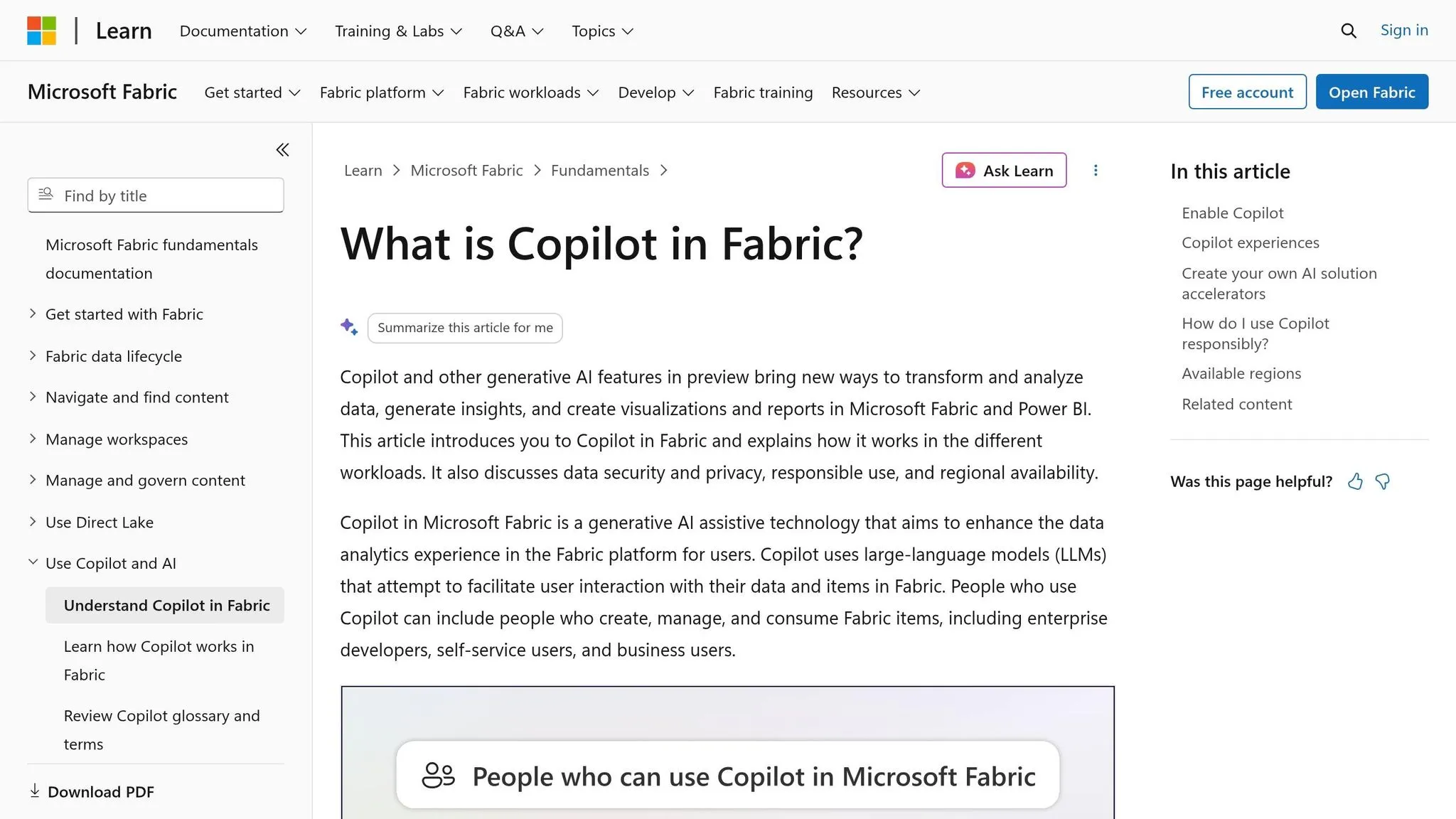 Microsoft Fabric Copilot