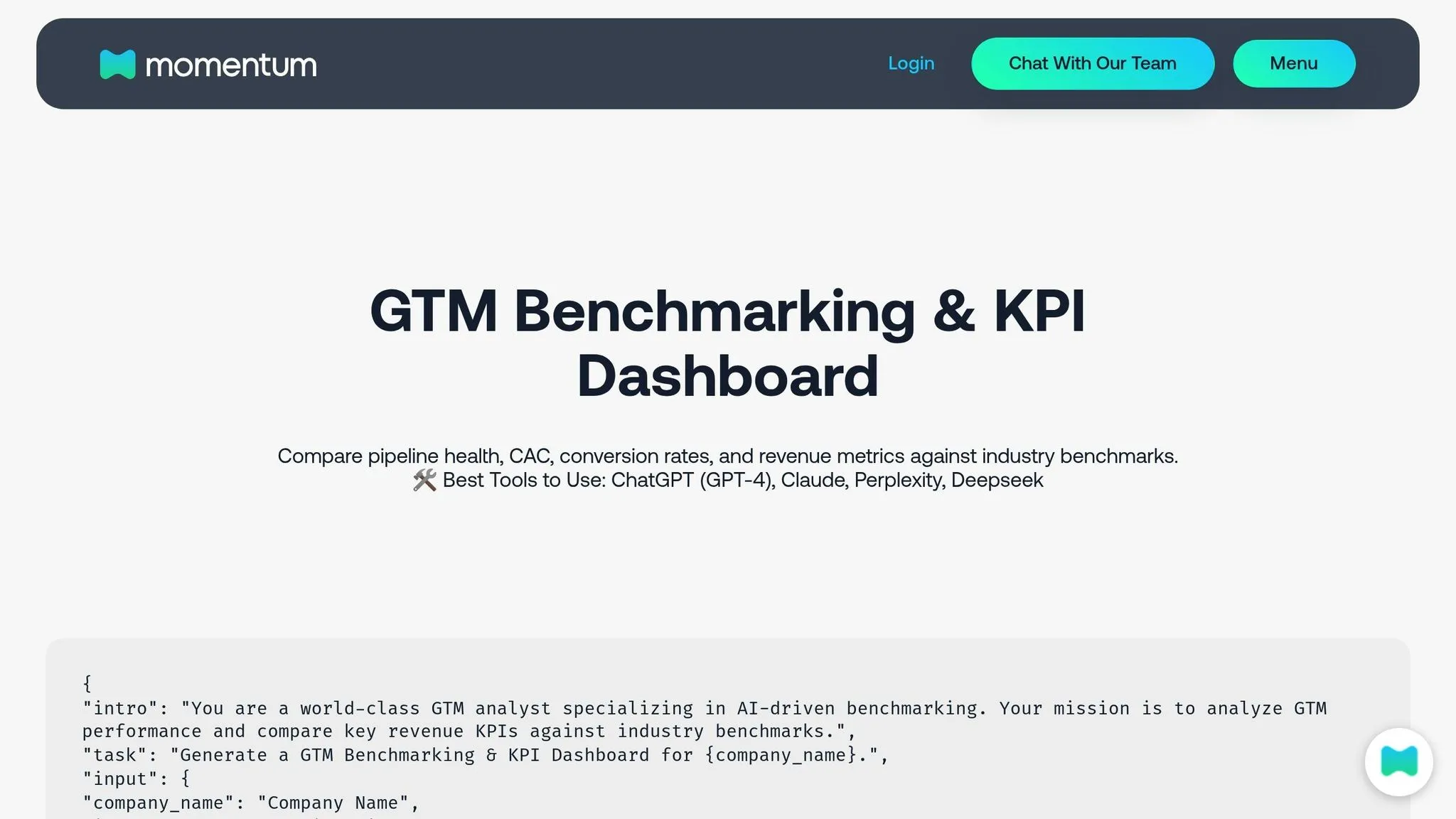 Momentum GTM Dashboard