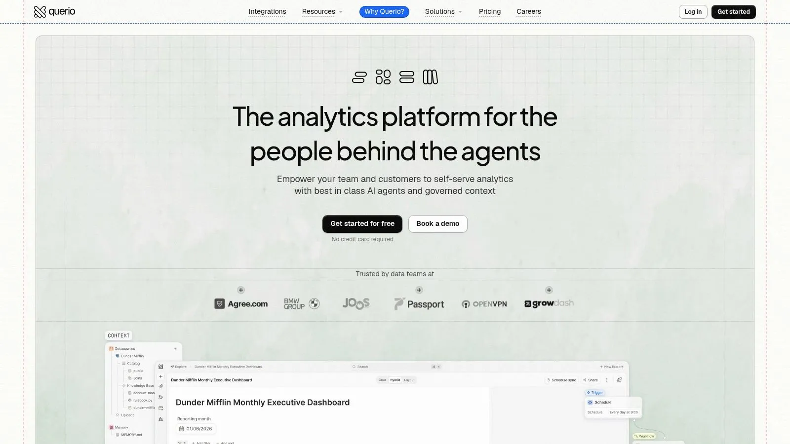Screenshot from https://www.querio.ai