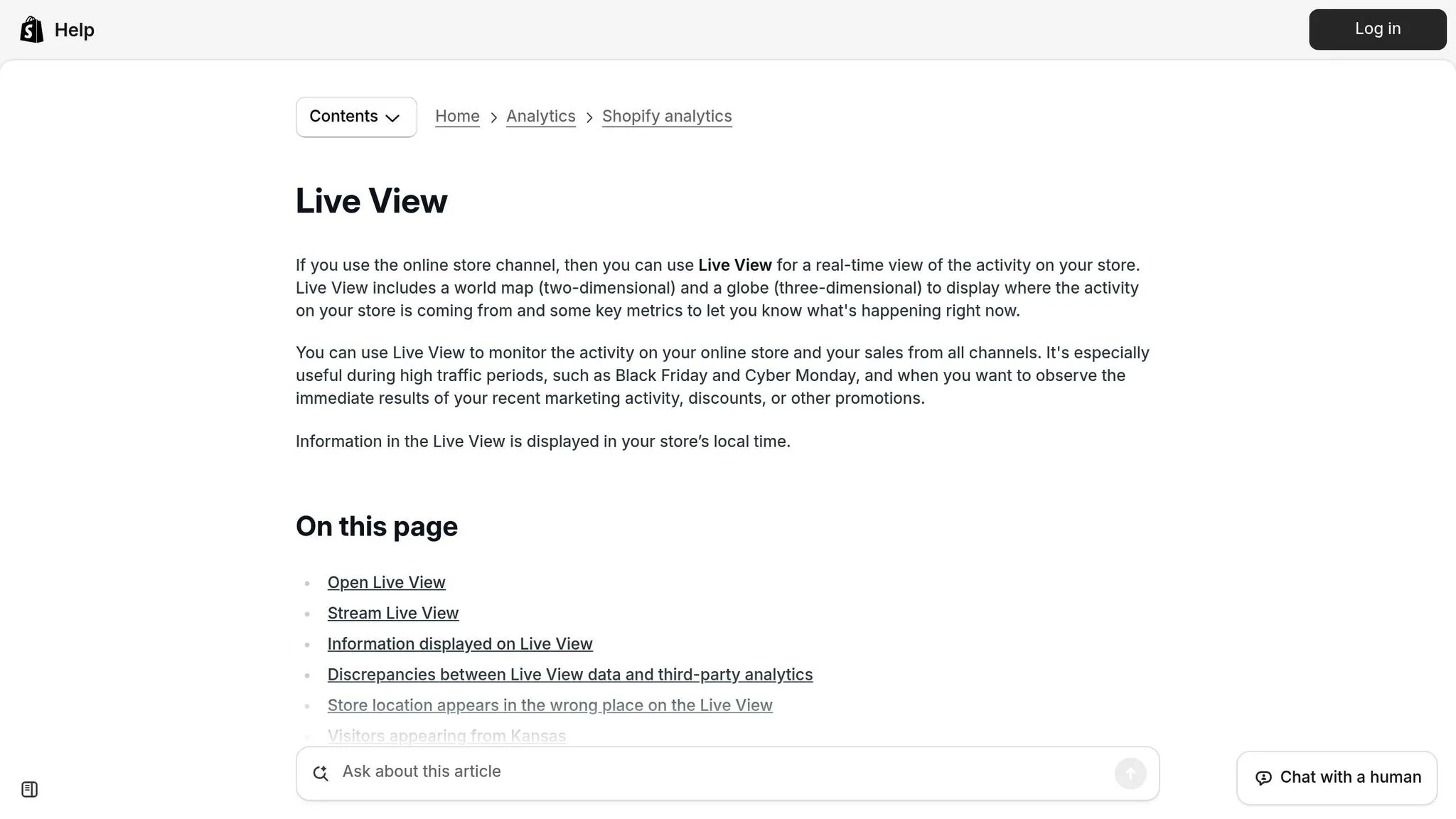 Shopify Live View