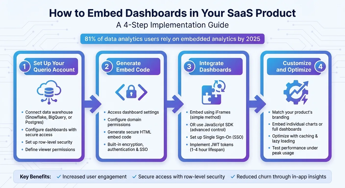 4-Step Process to Embed Dashboards in Your SaaS Product