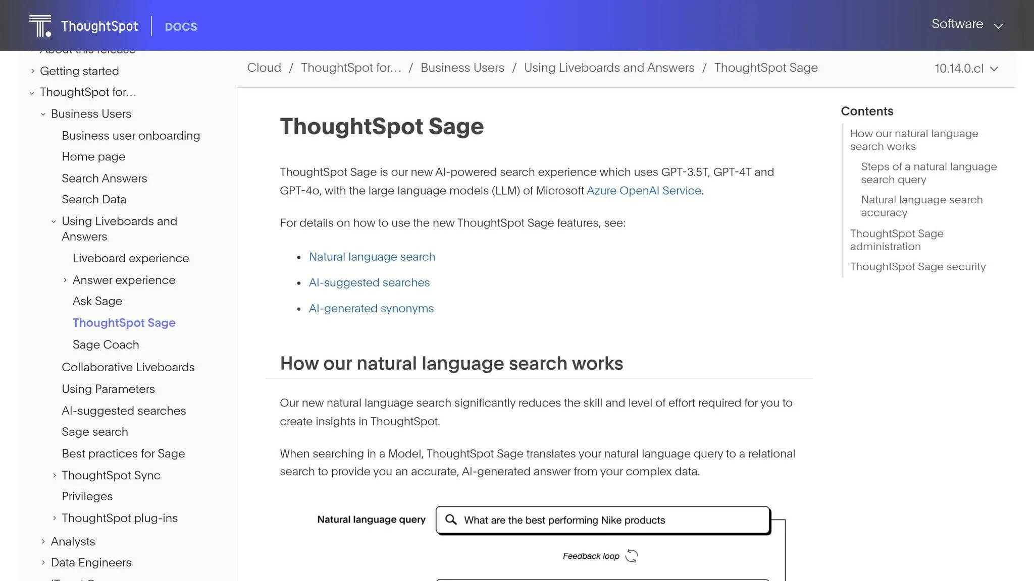 ThoughtSpot Sage