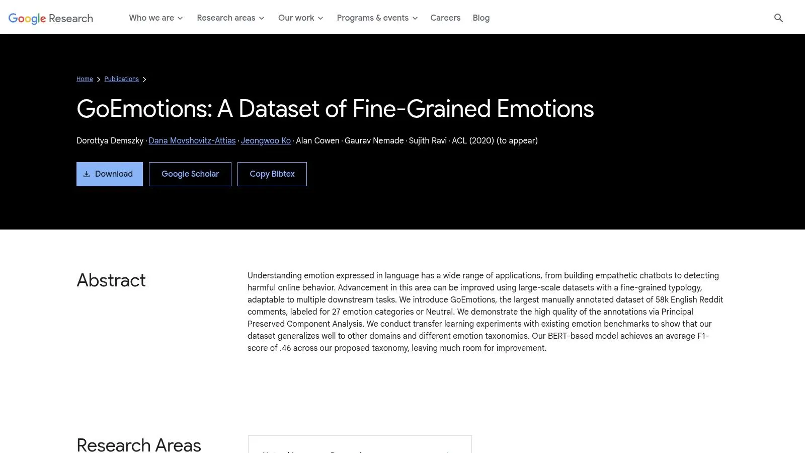 GoEmotions (Google Research)